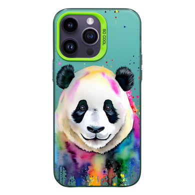 【BUY 4 ONLY PAY FOR 2】So Cool Case for iPhone with Unique Design, Watercolor Animal Hard Back + Soft Frame with Independent Button Protective Case for iPhone - Panda