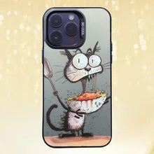 【BUY 4 ONLY PAY FOR 2】So Cool Case for iPhone with Unique Design, Watercolor Animal Hard Back + Soft Frame with Independent Button Protective Case for iPhone - Watermelon cat painting