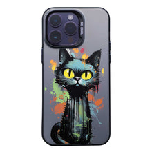 【BUY 4 ONLY PAY FOR 2】So Cool Case for iPhone with Unique Design, Watercolor Animal Hard Back + Soft Frame with Independent Button Protective Case for iPhone - Big Eye Cat