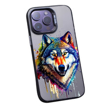 【BUY 4 ONLY PAY FOR 2】So Cool Case for iPhone with Unique Design, Watercolor Animal Hard Back + Soft Frame with Independent Button Protective Case for iPhone - Wolf