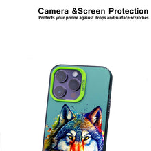 【BUY 4 ONLY PAY FOR 2】So Cool Case for iPhone with Unique Design, Watercolor Animal Hard Back + Soft Frame with Independent Button Protective Case for iPhone - Wolf