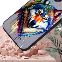 【BUY 4 ONLY PAY FOR 2】So Cool Case for iPhone with Unique Design, Watercolor Animal Hard Back + Soft Frame with Independent Button Protective Case for iPhone - Wolf