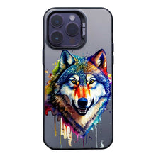 【BUY 4 ONLY PAY FOR 2】So Cool Case for iPhone with Unique Design, Watercolor Animal Hard Back + Soft Frame with Independent Button Protective Case for iPhone - Wolf