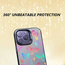 【BUY 4 ONLY PAY FOR 2】So Cool Case for iPhone with Unique Design, watercolor painting + Soft Frame with Independent Button Protective Case for iPhone -Colorful Butterfly Rainbow