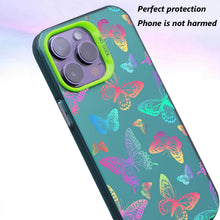 【BUY 4 ONLY PAY FOR 2】So Cool Case for iPhone with Unique Design, watercolor painting + Soft Frame with Independent Button Protective Case for iPhone -Colorful Butterfly Rainbow