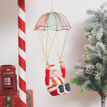 Electric Climbing Santa Claus Ladder with Parachute Christmas Tree Toy with LED Indoor Outdoor Christmas Holiday Decoration