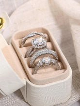 Women's Elegant Rhinestone Bridal Ring Set, Exquisite Trendy Ring Set, Fashionable Jewelry for Engagement, Anniversary or Wedding Party, Stackable Rings HNJZ0047