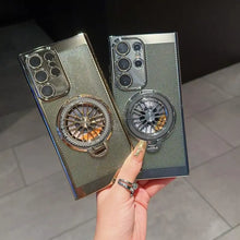 Compatible with S26Ultra/S25Ultra/s24/s23 Rotating gyroscope stand phone case, electroplated heat dissipation mesh shell, fully wrapped lens film phone case HNSJK0021
