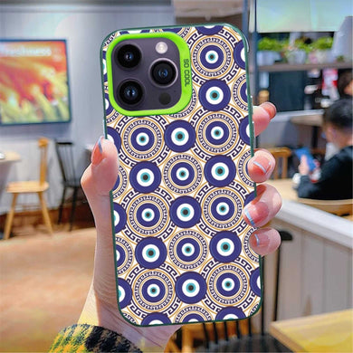 【BUY 4 ONLY PAY FOR 2】So Cool Case for iPhone with Unique Design, watercolor painting + Soft Frame with Independent Button Protective Case for iPhone -Evil Eyes