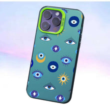 【BUY 4 ONLY PAY FOR 2】So Cool Case for iPhone with Unique Design, watercolor painting + Soft Frame with Independent Button Protective Case for iPhone -Evil Eyes1