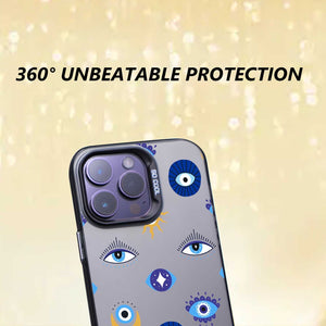 【BUY 4 ONLY PAY FOR 2】So Cool Case for iPhone with Unique Design, watercolor painting + Soft Frame with Independent Button Protective Case for iPhone -Evil Eyes1