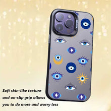 【BUY 4 ONLY PAY FOR 2】So Cool Case for iPhone with Unique Design, watercolor painting + Soft Frame with Independent Button Protective Case for iPhone -Evil Eyes1