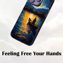 【BUY 4 ONLY PAY FOR 2】So Cool Case for iPhone with Unique Design, starry night Hard Back + Soft Frame with Independent Button Protective Case for iPhone -canoe in the water under the moon rural life impressionist3