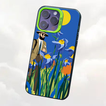 【BUY 4 ONLY PAY FOR 2】So Cool Case for iPhone with Unique Design, starry night Hard Back + Soft Frame with Independent Button Protective Case for iPhone -cartoon cowboy men in the field blue irises