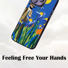 【BUY 4 ONLY PAY FOR 2】So Cool Case for iPhone with Unique Design, starry night Hard Back + Soft Frame with Independent Button Protective Case for iPhone -cartoon cowboy men in the field blue irises