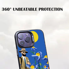 【BUY 4 ONLY PAY FOR 2】So Cool Case for iPhone with Unique Design, starry night Hard Back + Soft Frame with Independent Button Protective Case for iPhone -cartoon cowboy men in the field blue irises