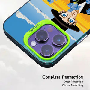 【BUY 4 ONLY PAY FOR 2】So Cool Case for iPhone with Unique Design, starry night Hard Back + Soft Frame with Independent Button Protective Case for iPhone -cartoon cowboy men in the field blue irises2