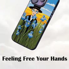 【BUY 4 ONLY PAY FOR 2】So Cool Case for iPhone with Unique Design, starry night Hard Back + Soft Frame with Independent Button Protective Case for iPhone -cartoon cowboy men in the field blue irises2