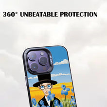 【BUY 4 ONLY PAY FOR 2】So Cool Case for iPhone with Unique Design, starry night Hard Back + Soft Frame with Independent Button Protective Case for iPhone -cartoon cowboy men in the field blue irises2