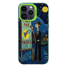 【BUY 4 ONLY PAY FOR 2】So Cool Case for iPhone with Unique Design, starry night Hard Back + Soft Frame with Independent Button Protective Case for iPhone -cartoon man under the moon and stars