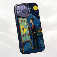 【BUY 4 ONLY PAY FOR 2】So Cool Case for iPhone with Unique Design, starry night Hard Back + Soft Frame with Independent Button Protective Case for iPhone -cartoon man under the moon and stars