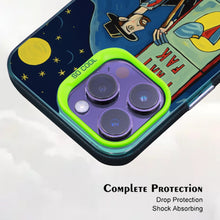 【BUY 4 ONLY PAY FOR 2】So Cool Case for iPhone with Unique Design, starry night Hard Back + Soft Frame with Independent Button Protective Case for iPhone -cartoon man under the moon and stars