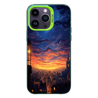 【BUY 4 ONLY PAY FOR 2】So Cool Case for iPhone with Unique Design, starry night Hard Back + Soft Frame with Independent Button Protective Case for iPhone -cartoon night sky glowing lights