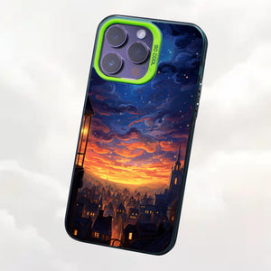 【BUY 4 ONLY PAY FOR 2】So Cool Case for iPhone with Unique Design, starry night Hard Back + Soft Frame with Independent Button Protective Case for iPhone -cartoon night sky glowing lights