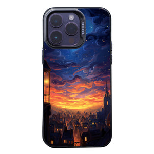 【BUY 4 ONLY PAY FOR 2】So Cool Case for iPhone with Unique Design, starry night Hard Back + Soft Frame with Independent Button Protective Case for iPhone -cartoon night sky glowing lights