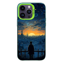 【BUY 4 ONLY PAY FOR 2】So Cool Case for iPhone with Unique Design, starry night Hard Back + Soft Frame with Independent Button Protective Case for iPhone -cartoon night sky moon glowing lights