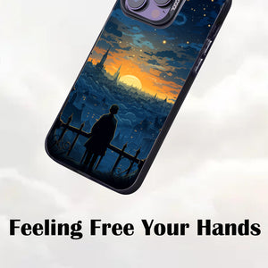 【BUY 4 ONLY PAY FOR 2】So Cool Case for iPhone with Unique Design, starry night Hard Back + Soft Frame with Independent Button Protective Case for iPhone -cartoon night sky moon glowing lights