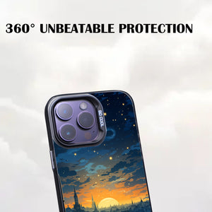 【BUY 4 ONLY PAY FOR 2】So Cool Case for iPhone with Unique Design, starry night Hard Back + Soft Frame with Independent Button Protective Case for iPhone -cartoon night sky moon glowing lights