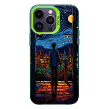 【BUY 4 ONLY PAY FOR 2】So Cool Case for iPhone with Unique Design, starry night Hard Back + Soft Frame with Independent Button Protective Case for iPhone -cartoon starry night