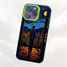 【BUY 4 ONLY PAY FOR 2】So Cool Case for iPhone with Unique Design, starry night Hard Back + Soft Frame with Independent Button Protective Case for iPhone -cartoon starry night