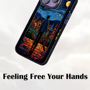 【BUY 4 ONLY PAY FOR 2】So Cool Case for iPhone with Unique Design, starry night Hard Back + Soft Frame with Independent Button Protective Case for iPhone -cartoon starry night