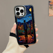 【BUY 4 ONLY PAY FOR 2】So Cool Case for iPhone with Unique Design, starry night Hard Back + Soft Frame with Independent Button Protective Case for iPhone -cartoon starry night