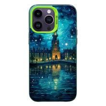 【BUY 4 ONLY PAY FOR 2】So Cool Case for iPhone with Unique Design, starry night Hard Back + Soft Frame with Independent Button Protective Case for iPhone -Castle Christmas tree with a starry sky