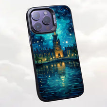 【BUY 4 ONLY PAY FOR 2】So Cool Case for iPhone with Unique Design, starry night Hard Back + Soft Frame with Independent Button Protective Case for iPhone -Castle Christmas tree with a starry sky