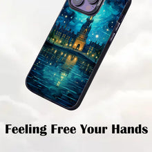 【BUY 4 ONLY PAY FOR 2】So Cool Case for iPhone with Unique Design, starry night Hard Back + Soft Frame with Independent Button Protective Case for iPhone -Castle Christmas tree with a starry sky