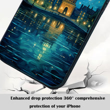 【BUY 4 ONLY PAY FOR 2】So Cool Case for iPhone with Unique Design, starry night Hard Back + Soft Frame with Independent Button Protective Case for iPhone -Castle Christmas tree with a starry sky