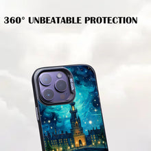 【BUY 4 ONLY PAY FOR 2】So Cool Case for iPhone with Unique Design, starry night Hard Back + Soft Frame with Independent Button Protective Case for iPhone -Castle Christmas tree with a starry sky