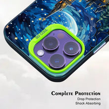 【BUY 4 ONLY PAY FOR 2】So Cool Case for iPhone with Unique Design, starry night Hard Back + Soft Frame with Independent Button Protective Case for iPhone -Castle Christmas tree with a starry sky2