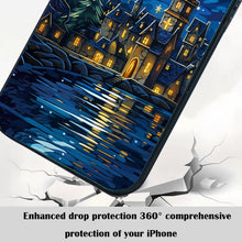 【BUY 4 ONLY PAY FOR 2】So Cool Case for iPhone with Unique Design, starry night Hard Back + Soft Frame with Independent Button Protective Case for iPhone -Castle Christmas tree with a starry sky2
