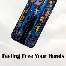 【BUY 4 ONLY PAY FOR 2】So Cool Case for iPhone with Unique Design, starry night Hard Back + Soft Frame with Independent Button Protective Case for iPhone -Abstract oil painting man standing under the moon