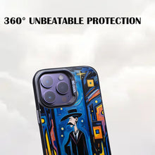 【BUY 4 ONLY PAY FOR 2】So Cool Case for iPhone with Unique Design, starry night Hard Back + Soft Frame with Independent Button Protective Case for iPhone -Abstract oil painting man standing under the moon