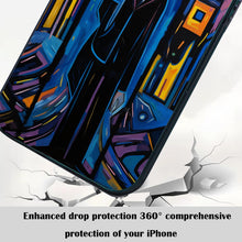 【BUY 4 ONLY PAY FOR 2】So Cool Case for iPhone with Unique Design, starry night Hard Back + Soft Frame with Independent Button Protective Case for iPhone -Abstract oil painting man standing under the moon