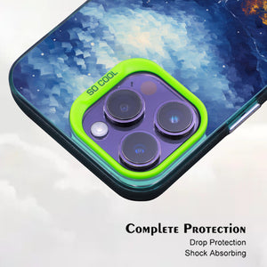 【BUY 4 ONLY PAY FOR 2】So Cool Case for iPhone with Unique Design, starry night Hard Back + Soft Frame with Independent Button Protective Case for iPhone -christmas at lake winter landscape