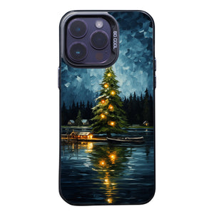 【BUY 4 ONLY PAY FOR 2】So Cool Case for iPhone with Unique Design, starry night Hard Back + Soft Frame with Independent Button Protective Case for iPhone -christmas tree Lake impressionist streetscape nightscape