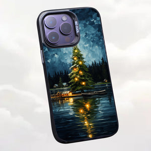 【BUY 4 ONLY PAY FOR 2】So Cool Case for iPhone with Unique Design, starry night Hard Back + Soft Frame with Independent Button Protective Case for iPhone -christmas tree Lake impressionist streetscape nightscape