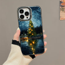 【BUY 4 ONLY PAY FOR 2】So Cool Case for iPhone with Unique Design, starry night Hard Back + Soft Frame with Independent Button Protective Case for iPhone -christmas tree Lake impressionist streetscape nightscape